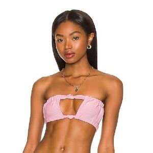 Lover + Friends Pink Bandeau Bikini Top